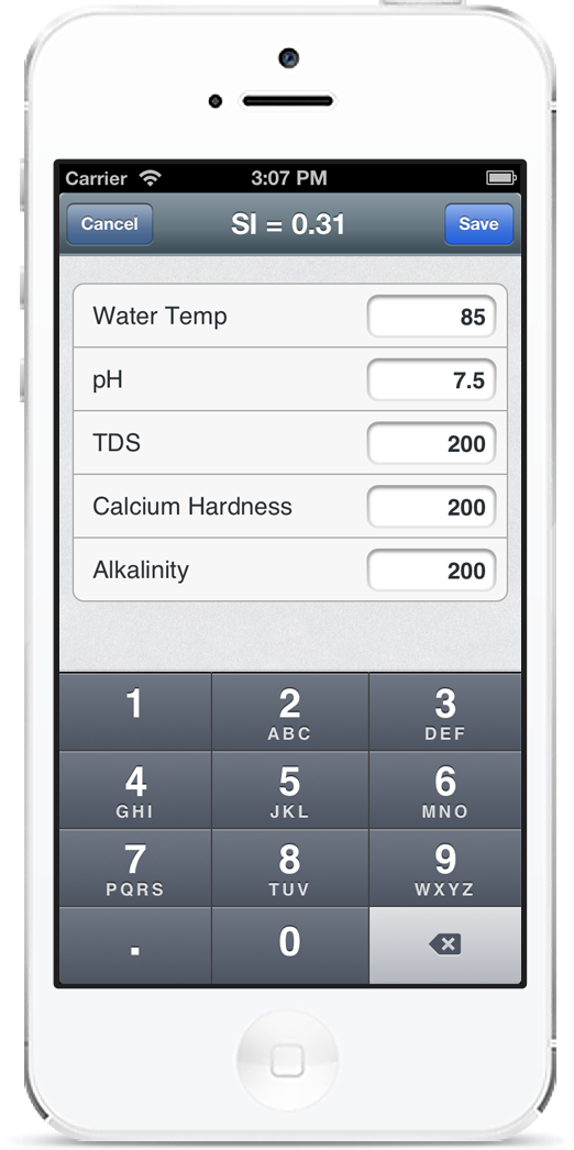 Poolcalc  Saturation Index